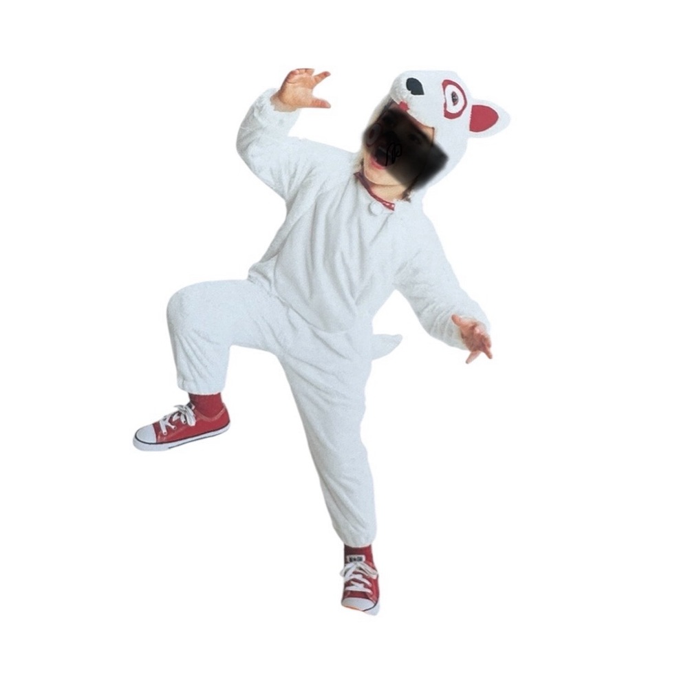 Target Bullseye Kids costume White dog with Target warm hood Circle size 2T - 3T